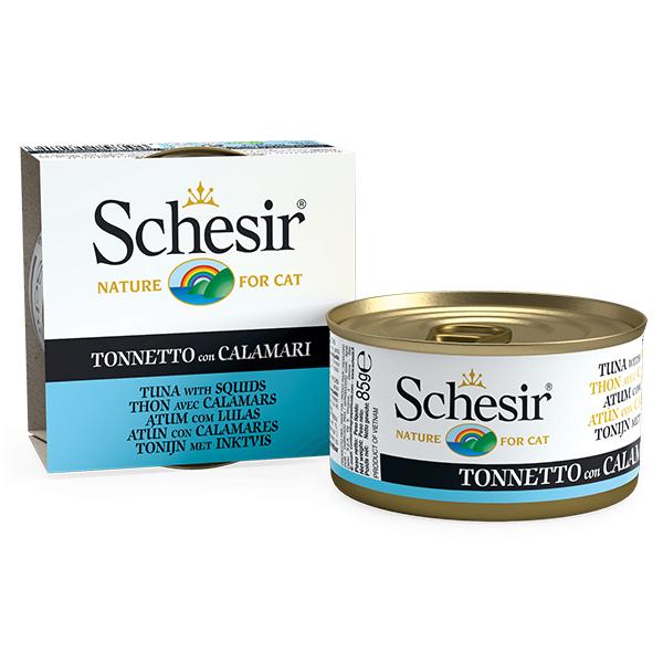 Schesir Tuna with Squid ТУНЕЦ с КАЛЬМАРОМ в желе корм для кошек 85 г (172716) Schesir Tuna with Squid ТУНЕЦ с КАЛЬМАРОМ в желе корм для кошек 85 г (172716)
